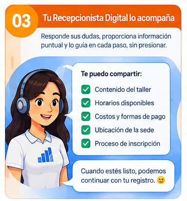 Escena 03: Tu Recepcionista Digital lo acompaña